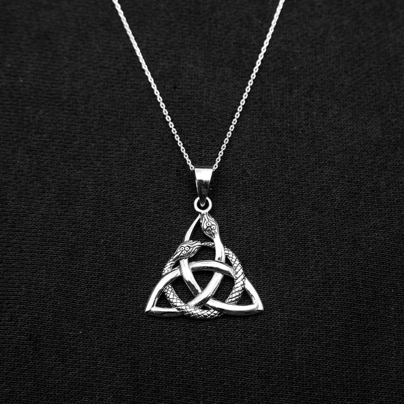 Triquetra Snake Pendant Necklace