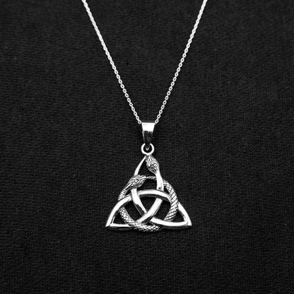 Triquetra Snake Pendant Necklace