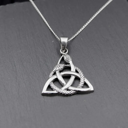 Triquetra Snake Pendant Necklace