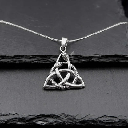 Triquetra Snake Pendant Necklace