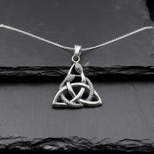 Triquetra Snake Pendant Necklace