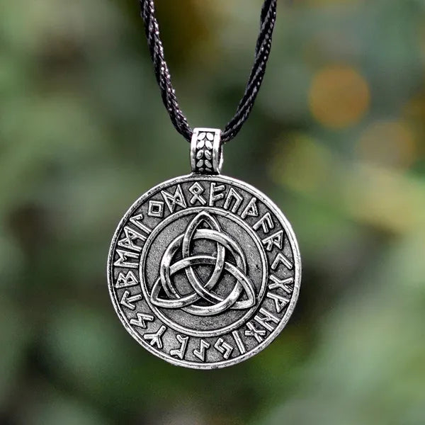 Celtic Knot with Runes Pendant Necklace