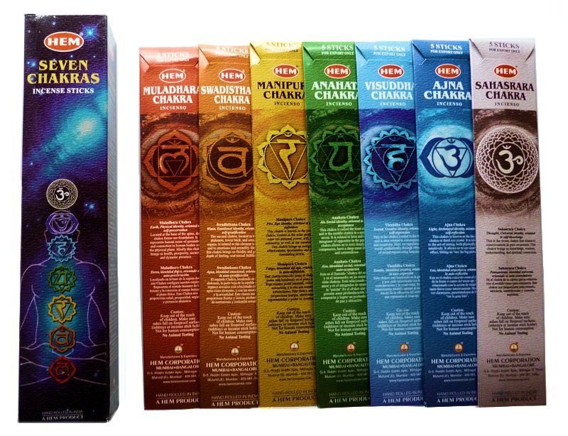 7 Chakras Incense Sticks Set