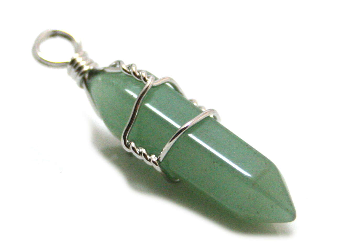 Wire Wrapped Aventurine Point Pendant