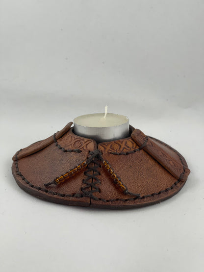 Leather Candle Holder - Custom Made - Limited Edition