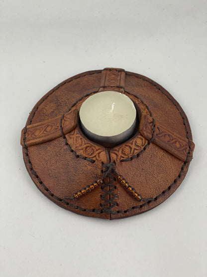 Leather Candle Holder - Custom Made - Limited Edition