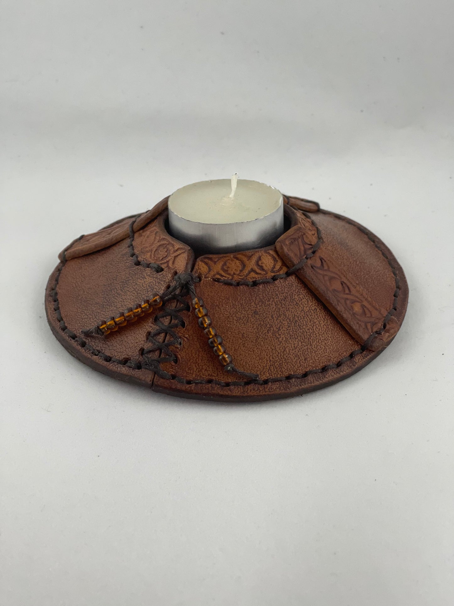 Leather Candle Holder - Custom Made - Limited Edition