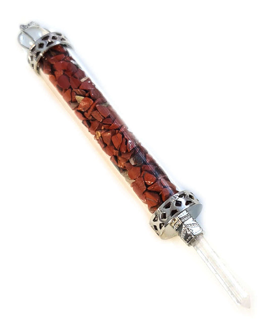 Red Jasper Pendulum with Quartz Point