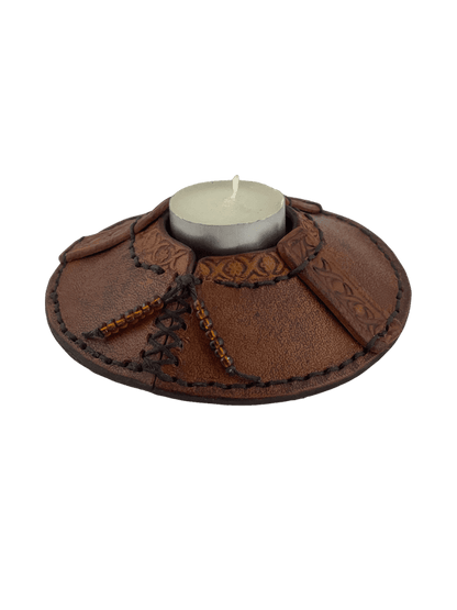 Leather Candle Holder - Custom Made - Limited Edition